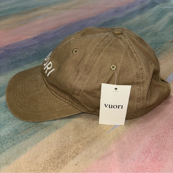 NEW Vuori Spellout Logo Ball Cap Baseball Hat Camel Tan O/S Adjustable - Picture 2 of 7